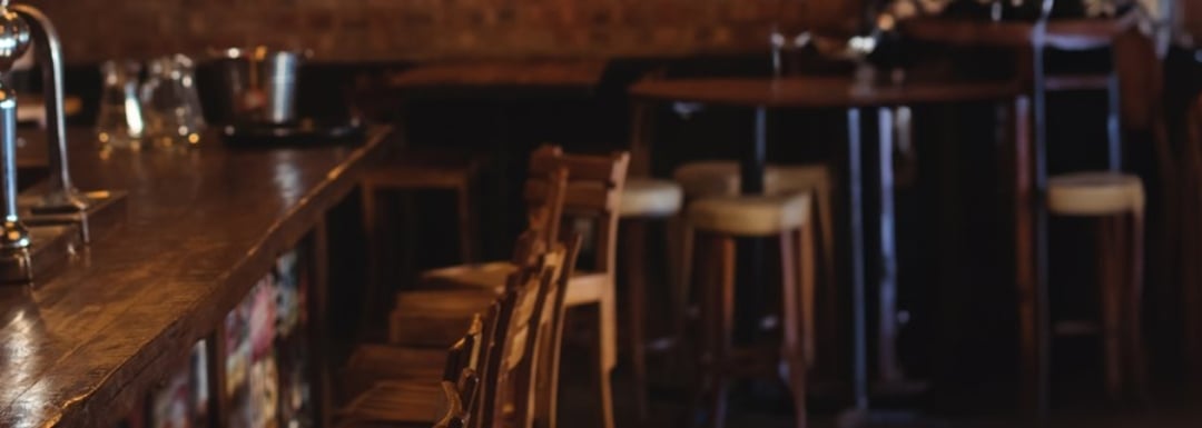 Close-up of a bar counter.
